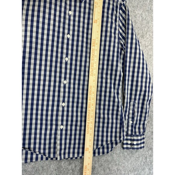 Bonobos Shirt Men Large Slim Fit Button Up Long Sleeve Gray Blue Plaid Check - Picture 6 of 10